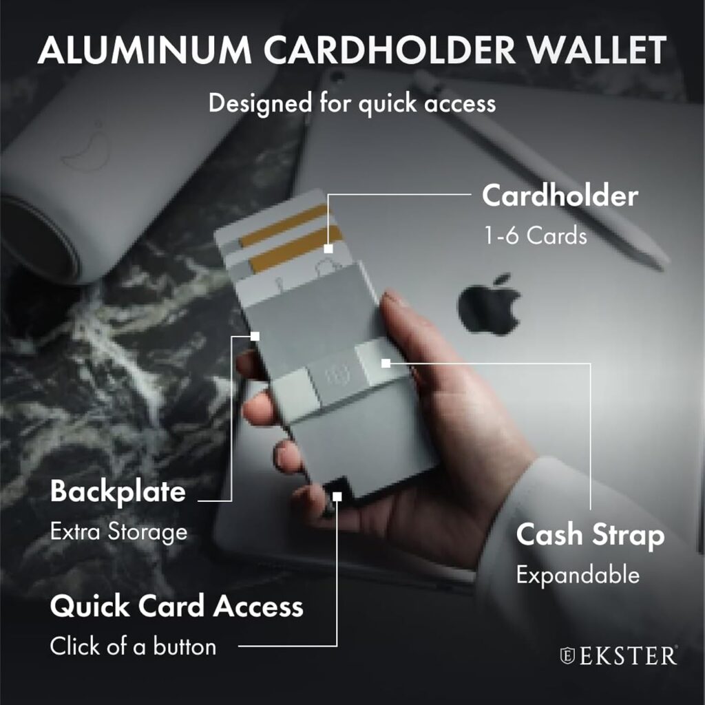 Ekster Aluminum Cardholder Wallet for Men | Metal Wallets with RFID Blocking Layer | Slim Minimalist Aluminum Wallet with Push Button for Quick Card Access (Silver) Ekster Aluminum Cardholder Wallet for Men | Metal Wallets with RFID Blocking Layer | Slim Minimalist Aluminum Wallet with Push Button for Quick Card Access (Silver)
