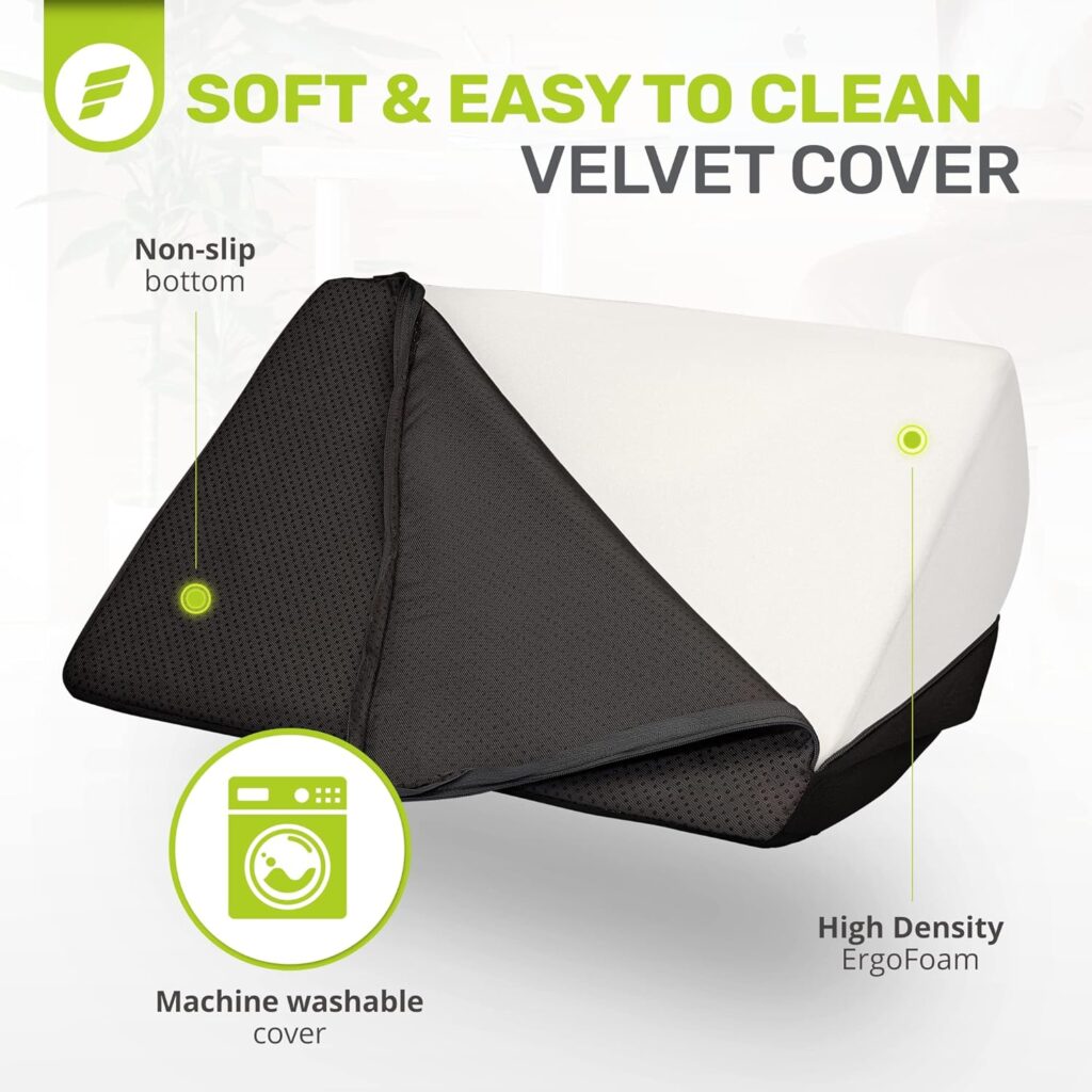 ErgoFoam Foot Rest for Under Desk at Work Chiropractor-Endorsed Orthopedic Teardrop Design 2in1 Adjustable Premium Under Desk Foot Rest Ergonomic Desk Foot Rest for Lumbar Back Knee Pain (Black)