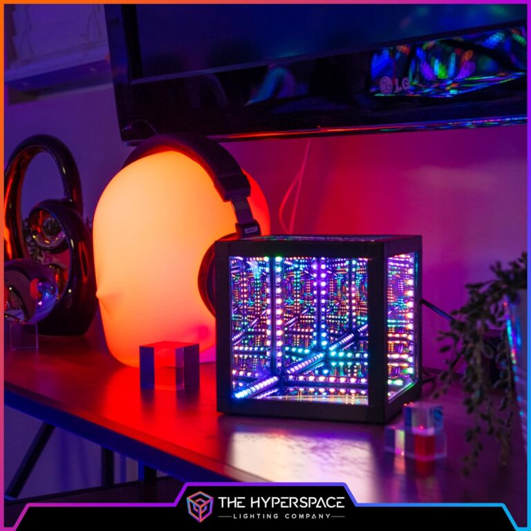 hypercube nano infinity cube led light with stand 55 inch sound reactive portable table desktop lamp rgb app enabled mul 4