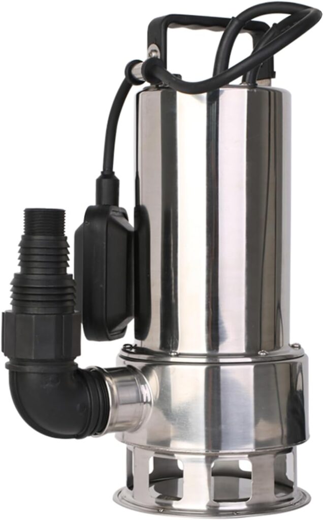 MEDAS 1.5HP 4250GPH Full Stainless Steel Water Sump Pump, Clean/Dirty Submersible Pump with Automatic ON/OFF Float Switch, Water Removal for Basement Pool Pond Garden and Hot Tub