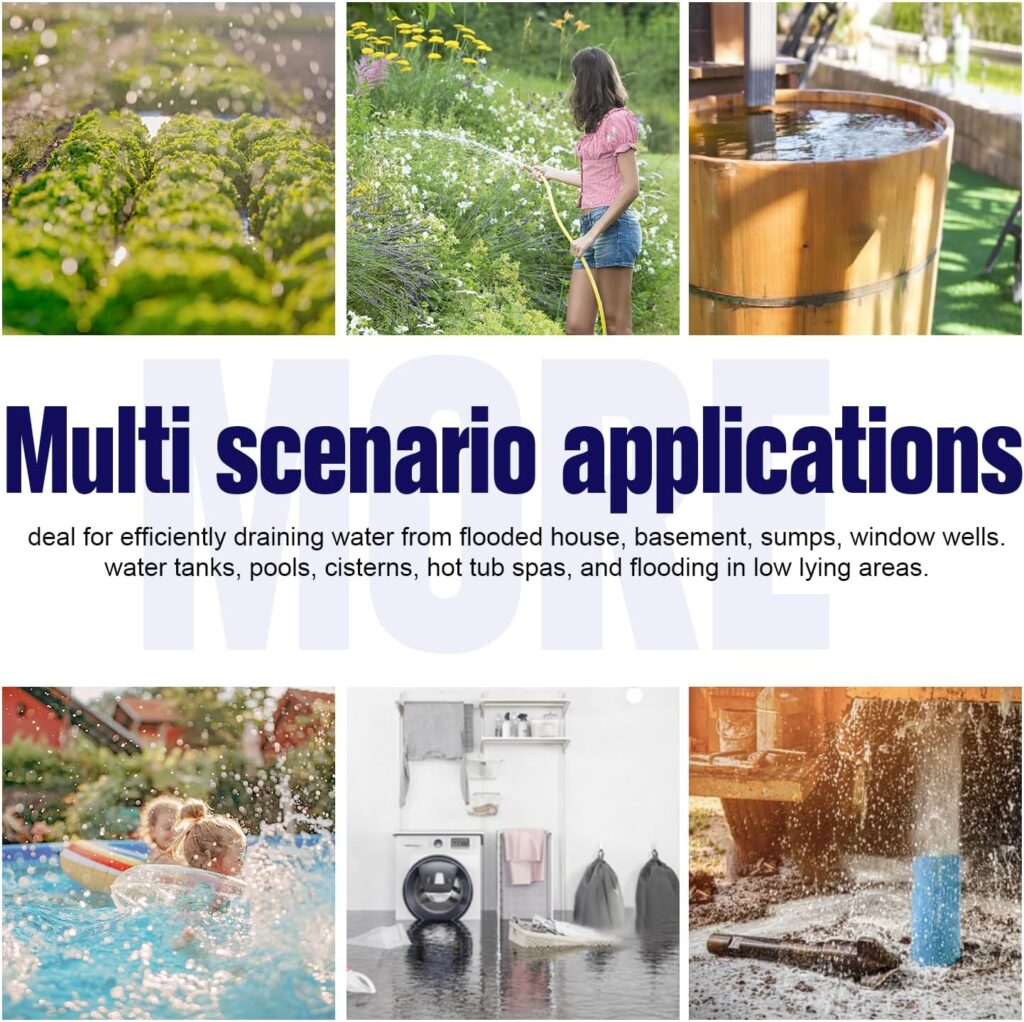 MEDAS 1.5HP 4250GPH Full Stainless Steel Water Sump Pump, Clean/Dirty Submersible Pump with Automatic ON/OFF Float Switch, Water Removal for Basement Pool Pond Garden and Hot Tub