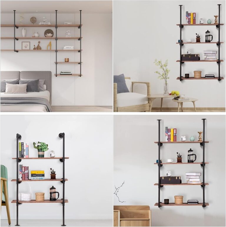 pynsseu industrial iron pipe shelf wall mount review