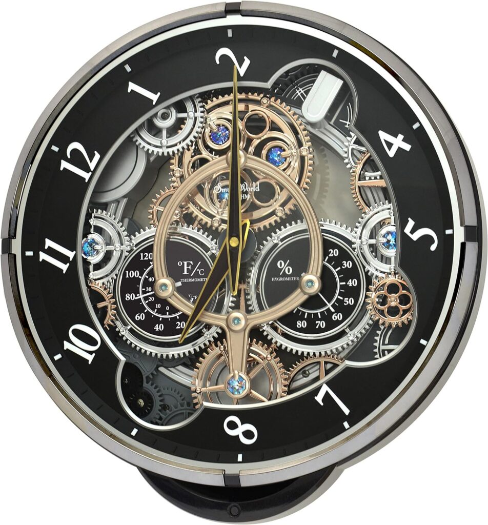 Rhythm Clocks Gadget Magic Motion Clock, Black Rhythm Clocks Gadget Magic Motion Clock, Black
