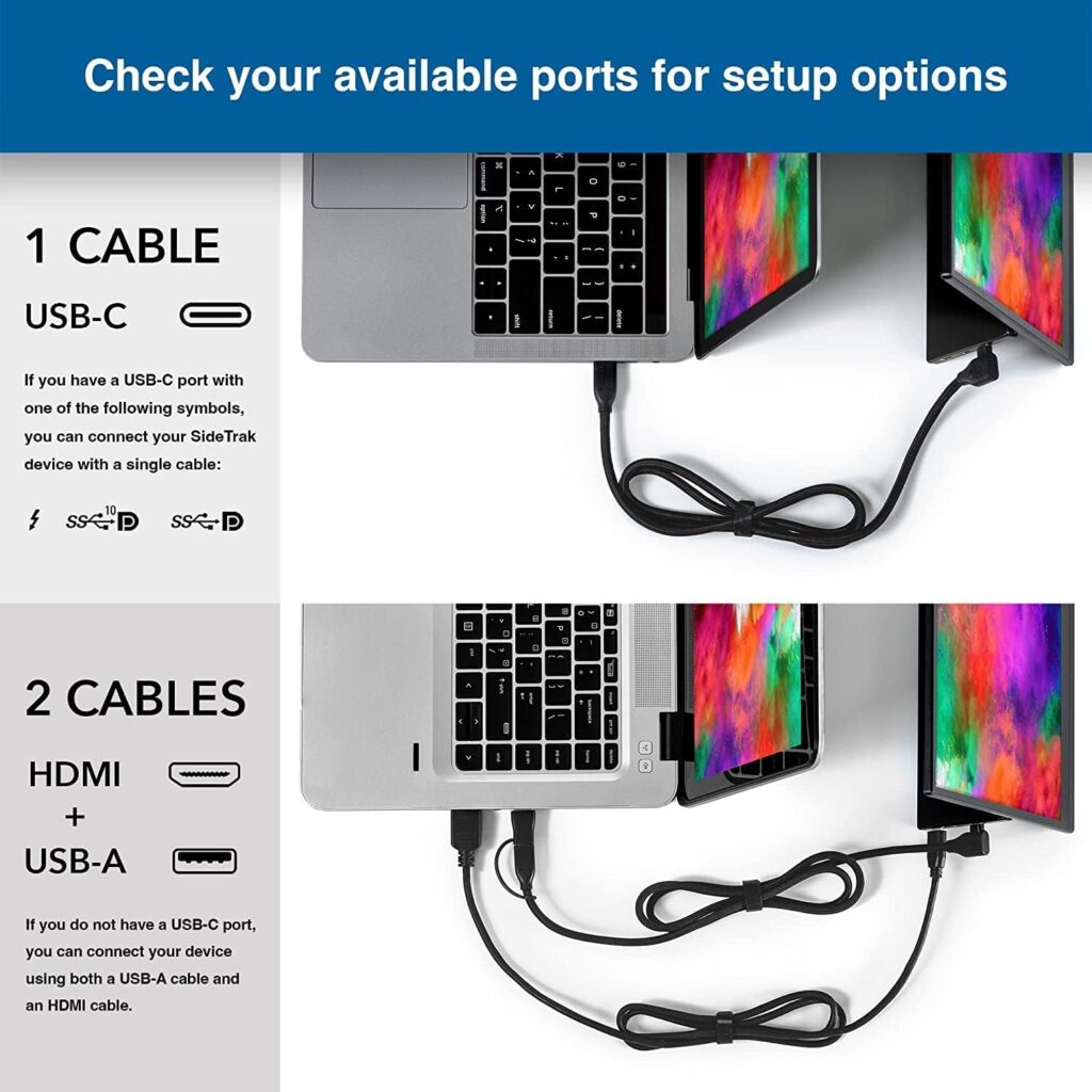 SideTrak Solo Pro Portable Monitor 15.8” FHD 1080P LED Anti-Glare IPS Screen | Works with Mac, PC, Chrome, PS4, Xbox  Switch | Powered by USB or Mini HDMI | Built-in DisplayPort, Speakers  HDR