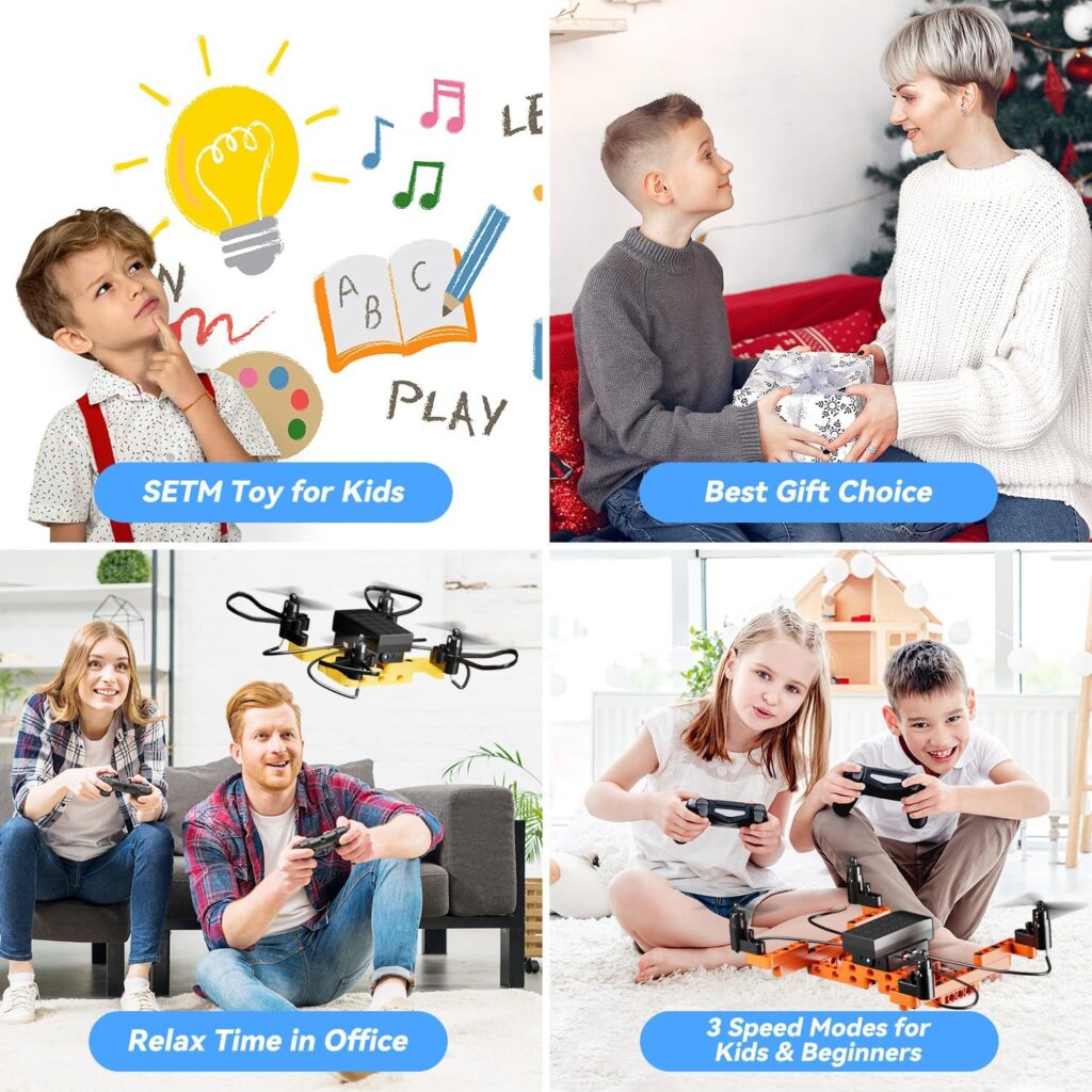 TECHVIO Mini Drone for Kids and Beginners,Creative 5-IN-1 DIY Drone Building Kits for Kids to Build Your Own Drones,5 Different Designs, Altitude Hold, 3D Flips,Easy to Build and Fly,Great Gifts for BoysGirls to Enjoy Building,Flying and Fixing Fun