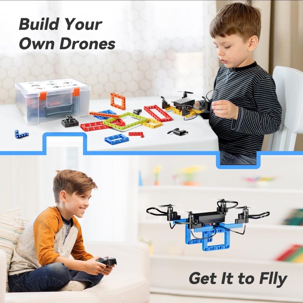 TECHVIO Mini Drone for Kids and Beginners,Creative 5-IN-1 DIY Drone Building Kits for Kids to Build Your Own Drones,5 Different Designs, Altitude Hold, 3D Flips,Easy to Build and Fly,Great Gifts for BoysGirls to Enjoy Building,Flying and Fixing Fun