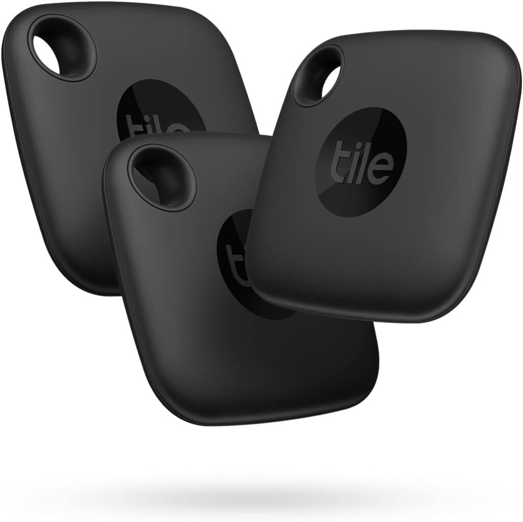 Tile Mate 3-Pack, Black. Bluetooth Tracker, Keys Finder and Item Locator for Keys, Bags and More Up to 250 ft. Range. Water-Resistant. Phone Finder. iOS and Android Compatible Tile Mate 3-Pack, Black. Bluetooth Tracker, Keys Finder and Item Locator for Keys, Bags and More Up to 250 ft. Range. Water-Resistant. Phone Finder. iOS and Android Compatible