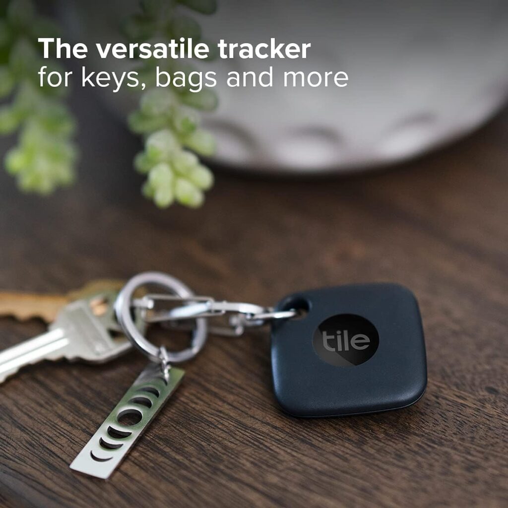 Tile Mate 3-Pack, Black. Bluetooth Tracker, Keys Finder and Item Locator for Keys, Bags and More Up to 250 ft. Range. Water-Resistant. Phone Finder. iOS and Android Compatible Tile Mate 3-Pack, Black. Bluetooth Tracker, Keys Finder and Item Locator for Keys, Bags and More Up to 250 ft. Range. Water-Resistant. Phone Finder. iOS and Android Compatible