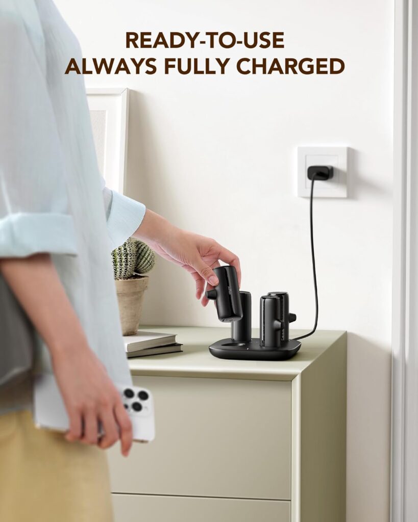 VIYISI Charger Station Kit for iPhone, Portable Chargers 5000mAh with Magnetic Charging Station Dock, [4 PCS] 20W PD Fast Charging Powerbanks Set Compatible with iPhone 14/13/13 Pro/12/11/XR/XS/X/8