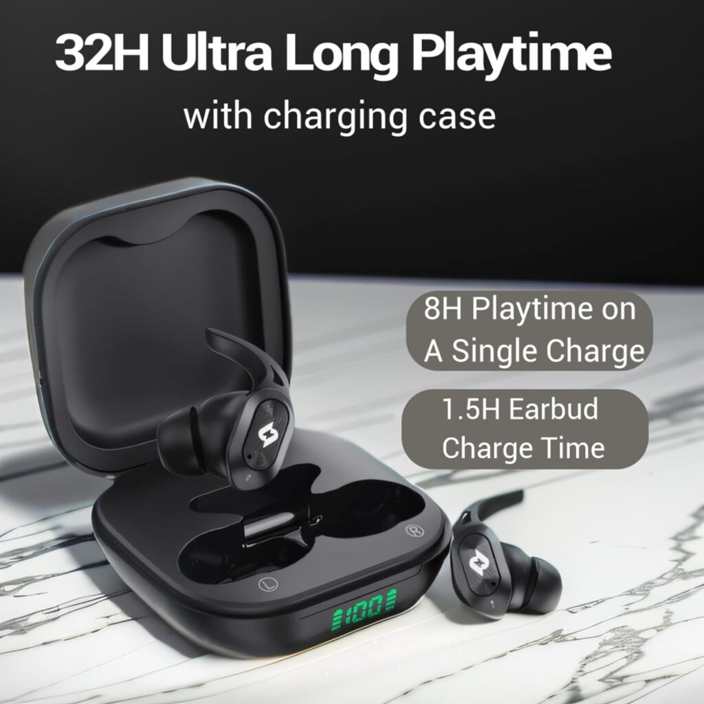 Wireless Earbuds Bluetooth Headphones with Wireless Charging Case 32H Playback LED Display in Ear Earphone Waterproof Ear buds Built in Mic Stereo Bass for iPhone Samsung Android Sport Workout game TV Wireless Earbuds Bluetooth Headphones with Wireless Charging Case 32H Playback LED Display in Ear Earphone Waterproof Ear buds Built in Mic Stereo Bass for iPhone Samsung Android Sport Workout game TV