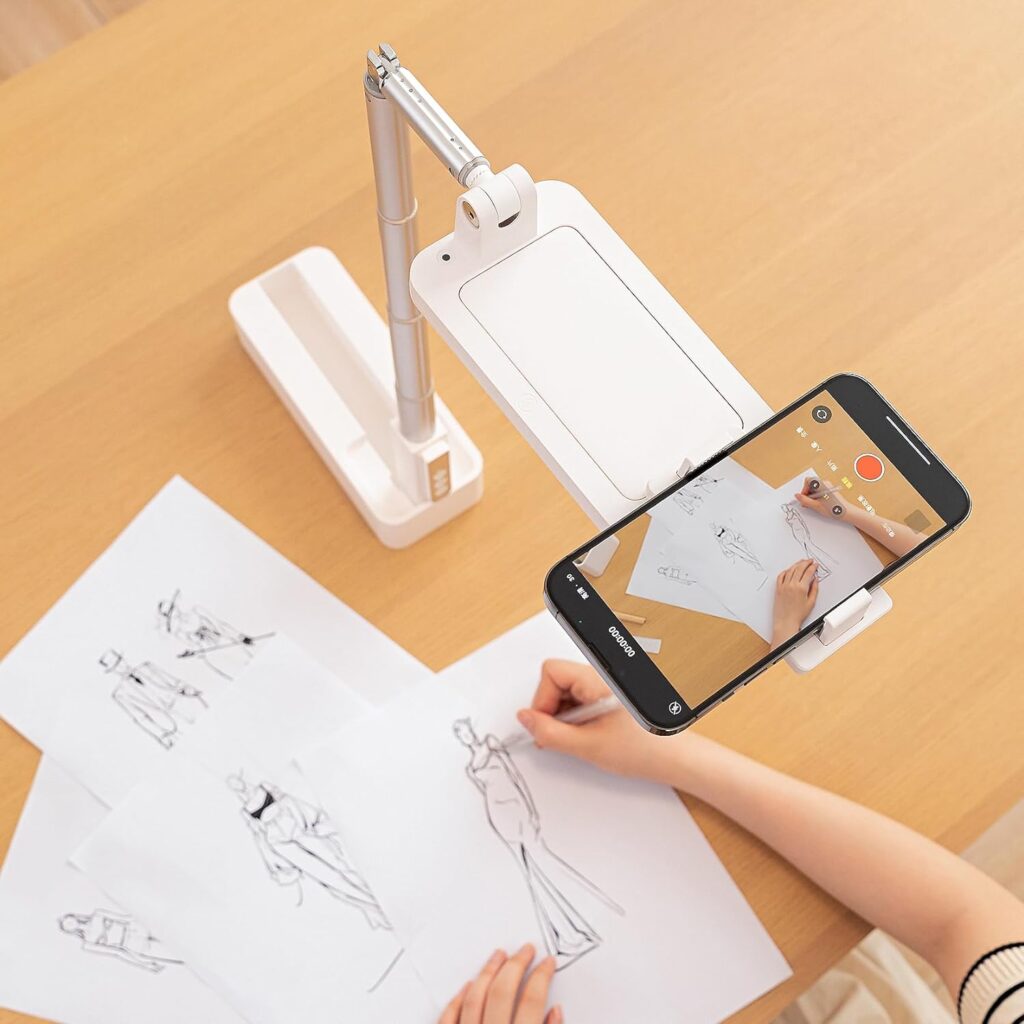 2024 Newest Overhead Phone Stand for Recording, [Enhance brightnessUltra-Stable]Fully Foldable Mobile Phone Holder,Cover all-around viewing angles Phone Stand for live streaming,Cooking,Vlogging Kit