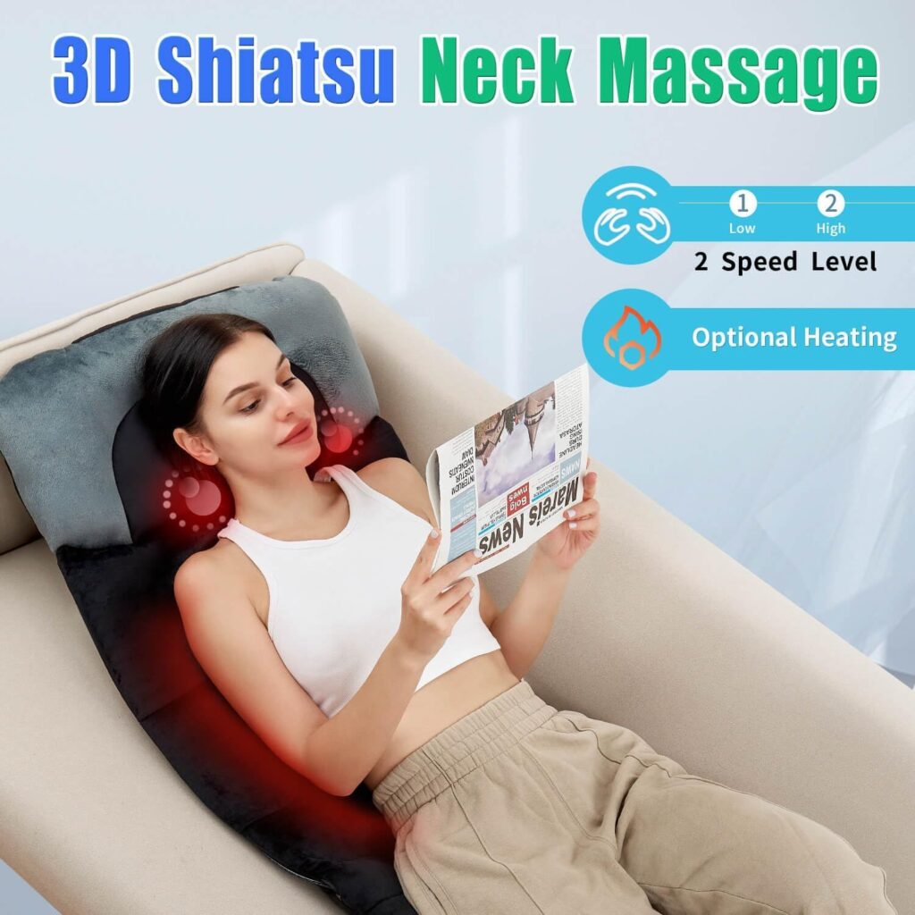 3D Full Body Massage Mat with Back Heating, 4 Modes, 3 Intensities, Foldable - Fits 51-62
