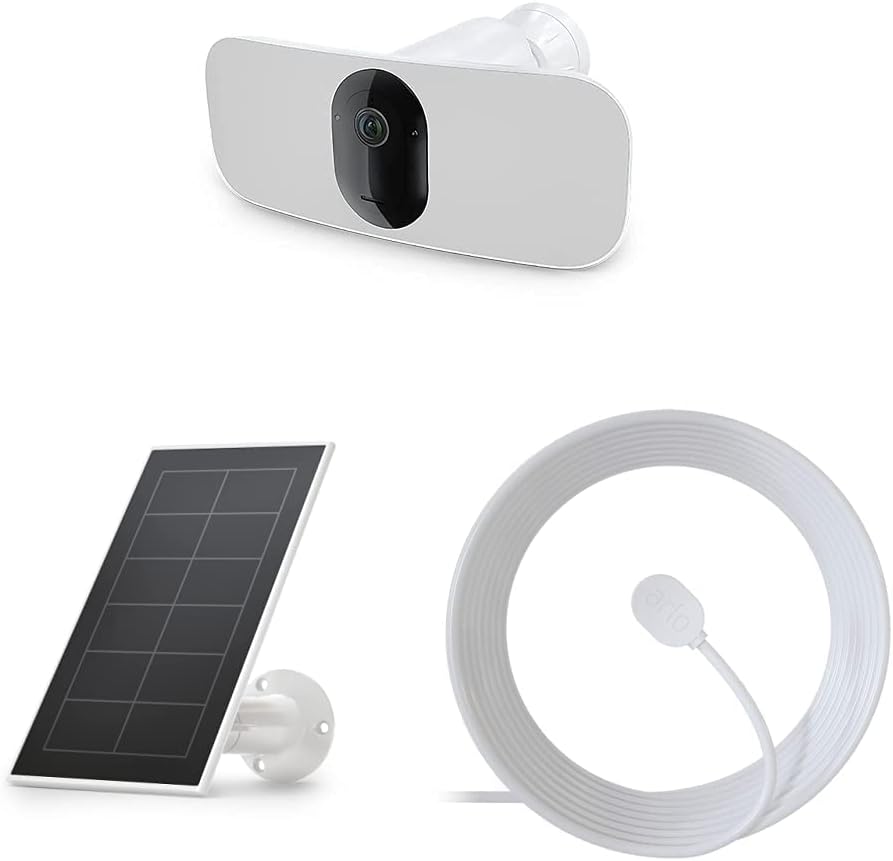Arlo Pro 3 Floodlight Camera - Wireless Security, 2K Video  HDR, Color Night Vision, 2 Way Audio, Wire-Free, Direct to WiFi No Hub Needed, 160° View, Works with Alexa, White - FB1001