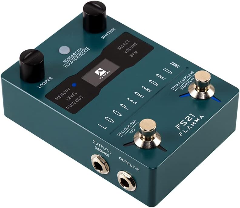 FLAMMA FS21 Stereo Guitar Looper Pedal Drum Machine with Screen 160 Minutes Loop Recording Capacity 100 Drum Grooves Support Software Editing FLAMMA FS21 Stereo Guitar Looper Pedal Drum Machine with Screen 160 Minutes Loop Recording Capacity 100 Drum Grooves Support Software Editing