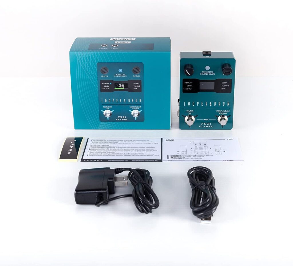 FLAMMA FS21 Stereo Guitar Looper Pedal Drum Machine with Screen 160 Minutes Loop Recording Capacity 100 Drum Grooves Support Software Editing FLAMMA FS21 Stereo Guitar Looper Pedal Drum Machine with Screen 160 Minutes Loop Recording Capacity 100 Drum Grooves Support Software Editing