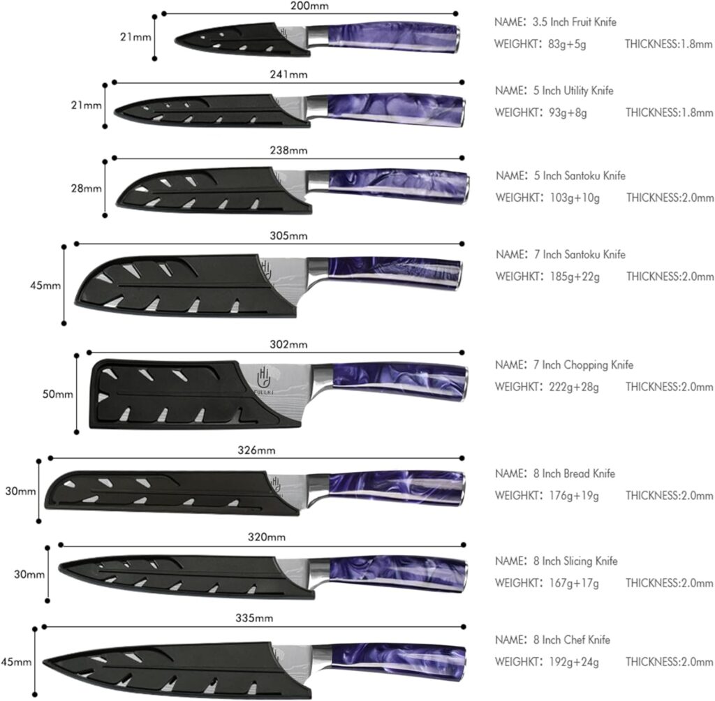 FULLHI 15pcs Japanese Knife Set with Magnetic Knife Block Holder, Premium German Stainless Steel Kitchen Knife Set FULLHI 15pcs Japanese Knife Set with Magnetic Knife Block Holder, Premium German Stainless Steel Kitchen Knife Set