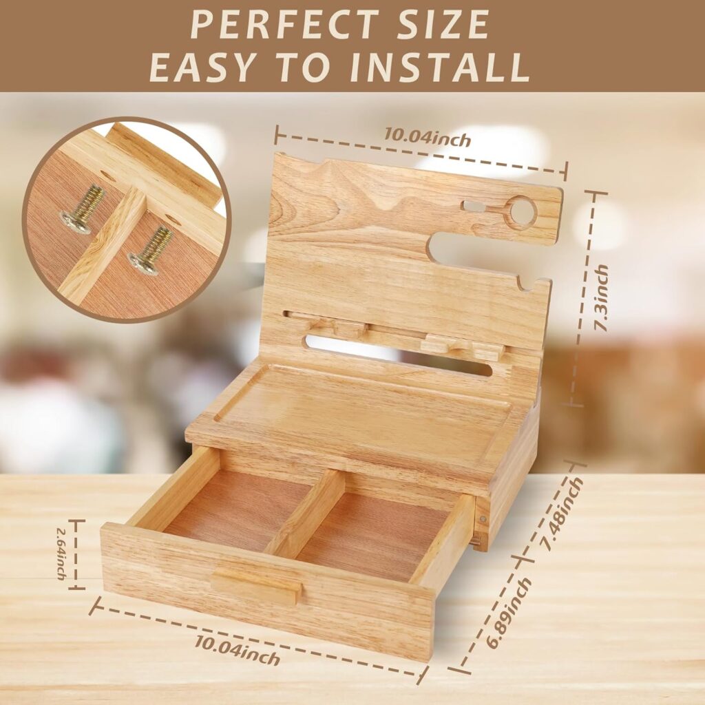 Funistree Gifts for Men Husband Him Valentines Day from Wife, Wood Phone Docking Station with Drawer Nightstand Organizer, Cool Gadgets Boyfriend Anniversary Birthday Gifts for Dad from Daughter Son Funistree Gifts for Men Husband Him Valentines Day from Wife, Wood Phone Docking Station with Drawer Nightstand Organizer, Cool Gadgets Boyfriend Anniversary Birthday Gifts for Dad from Daughter Son