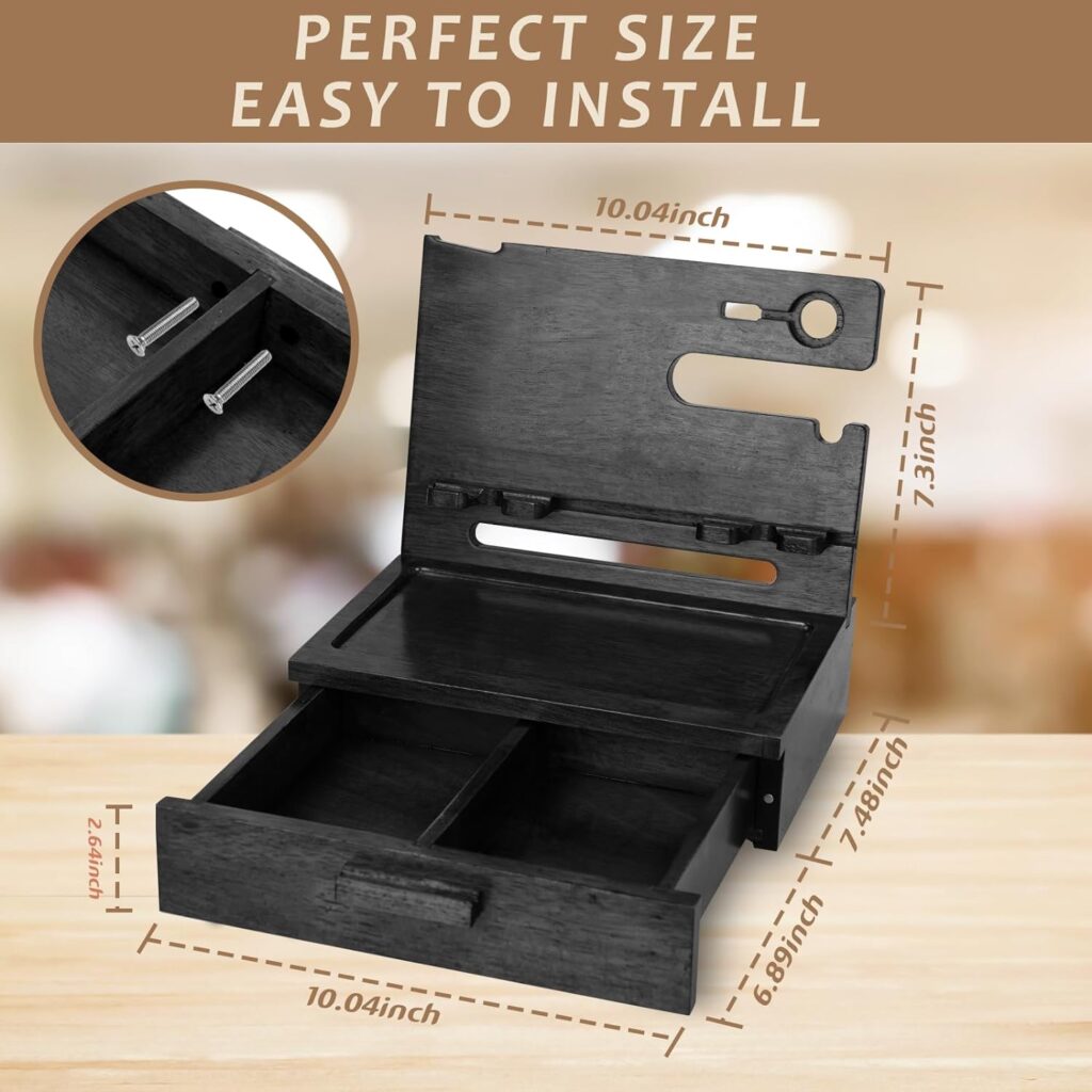 Funistree Gifts for Men Husband Him Valentines Day from Wife, Wood Phone Docking Station with Drawer Nightstand Organizer, Cool Gadgets Boyfriend Anniversary Birthday Gifts for Dad from Daughter Son Funistree Gifts for Men Husband Him Valentines Day from Wife, Wood Phone Docking Station with Drawer Nightstand Organizer, Cool Gadgets Boyfriend Anniversary Birthday Gifts for Dad from Daughter Son