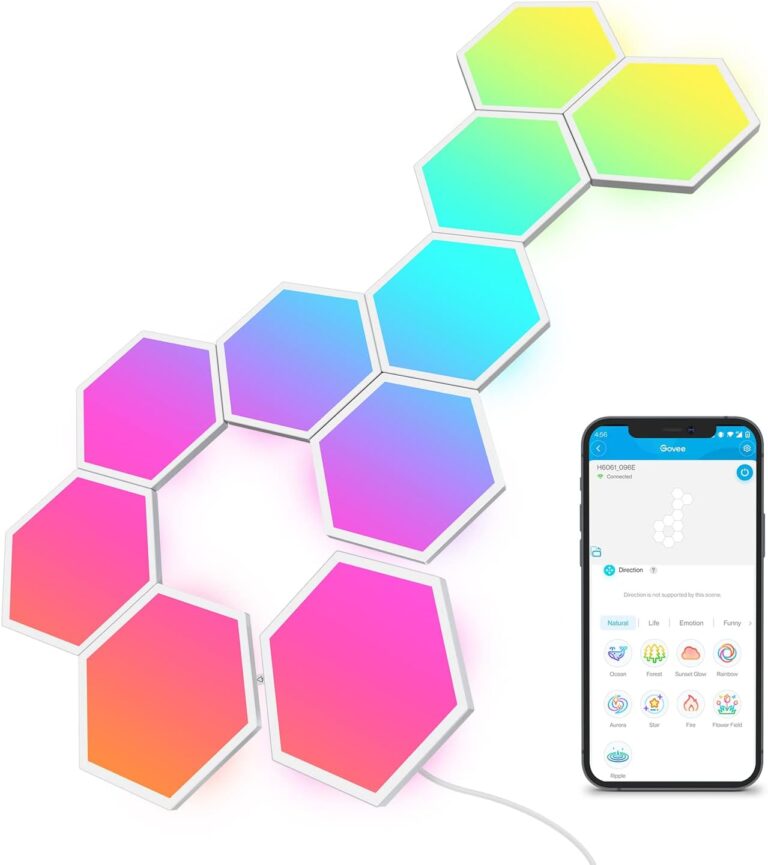 govee glide hexa light panels rgbic hexagon led wall lights wi fi smart home decor creative wall lights with music sync