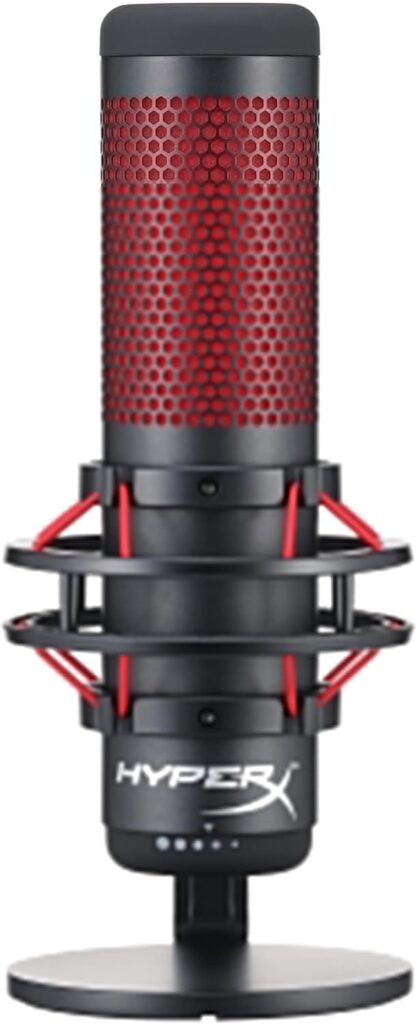 HyperX QuadCast - USB Condenser Gaming Microphone, for PC, PS4, PS5 and Mac, Anti-Vibration Shock Mount, Four Polar Patterns, Pop Filter, Gain Control, Podcasts, Twitch, YouTube, Discord, Red LED HyperX QuadCast - USB Condenser Gaming Microphone, for PC, PS4, PS5 and Mac, Anti-Vibration Shock Mount, Four Polar Patterns, Pop Filter, Gain Control, Podcasts, Twitch, YouTube, Discord, Red LED