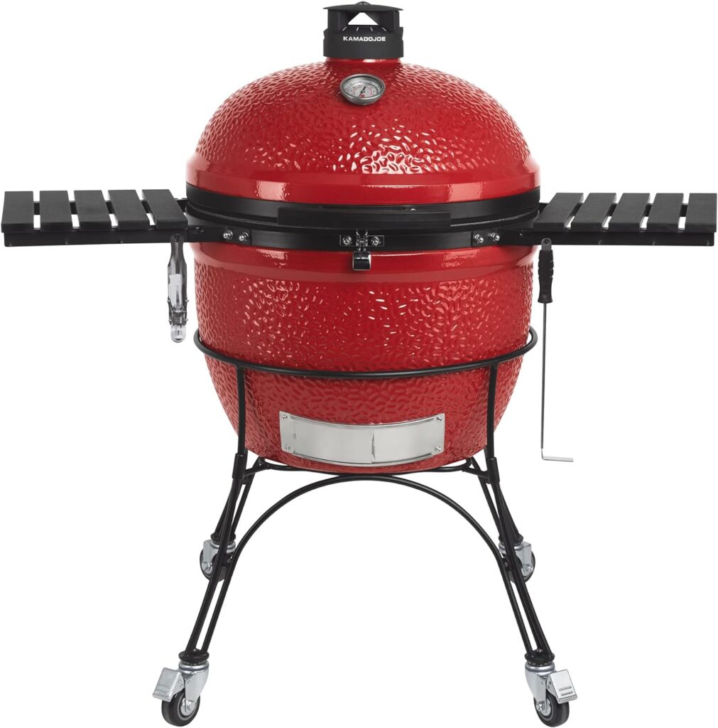 Kamado Joe KJ23RHC Classic Joe II 18-inch Charcoal Grill with Cart and Side Shelves, Blaze Red Kamado Joe KJ23RHC Classic Joe II 18-inch Charcoal Grill with Cart and Side Shelves, Blaze Red