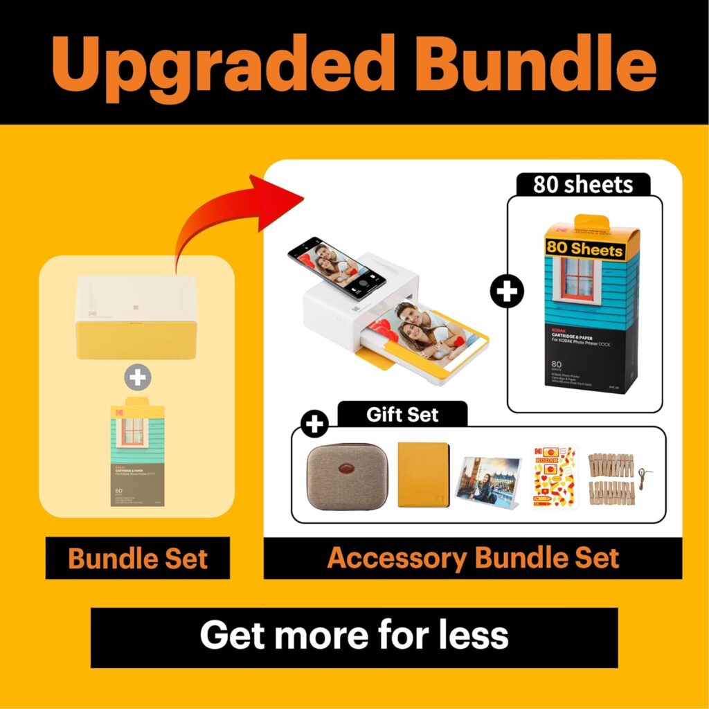 KODAK Dock Plus 4Pass Instant Photo Printer (4x6 inches) + 90 Sheets Gift Bundle KODAK Dock Plus 4Pass Instant Photo Printer (4x6 inches) + 90 Sheets Gift Bundle