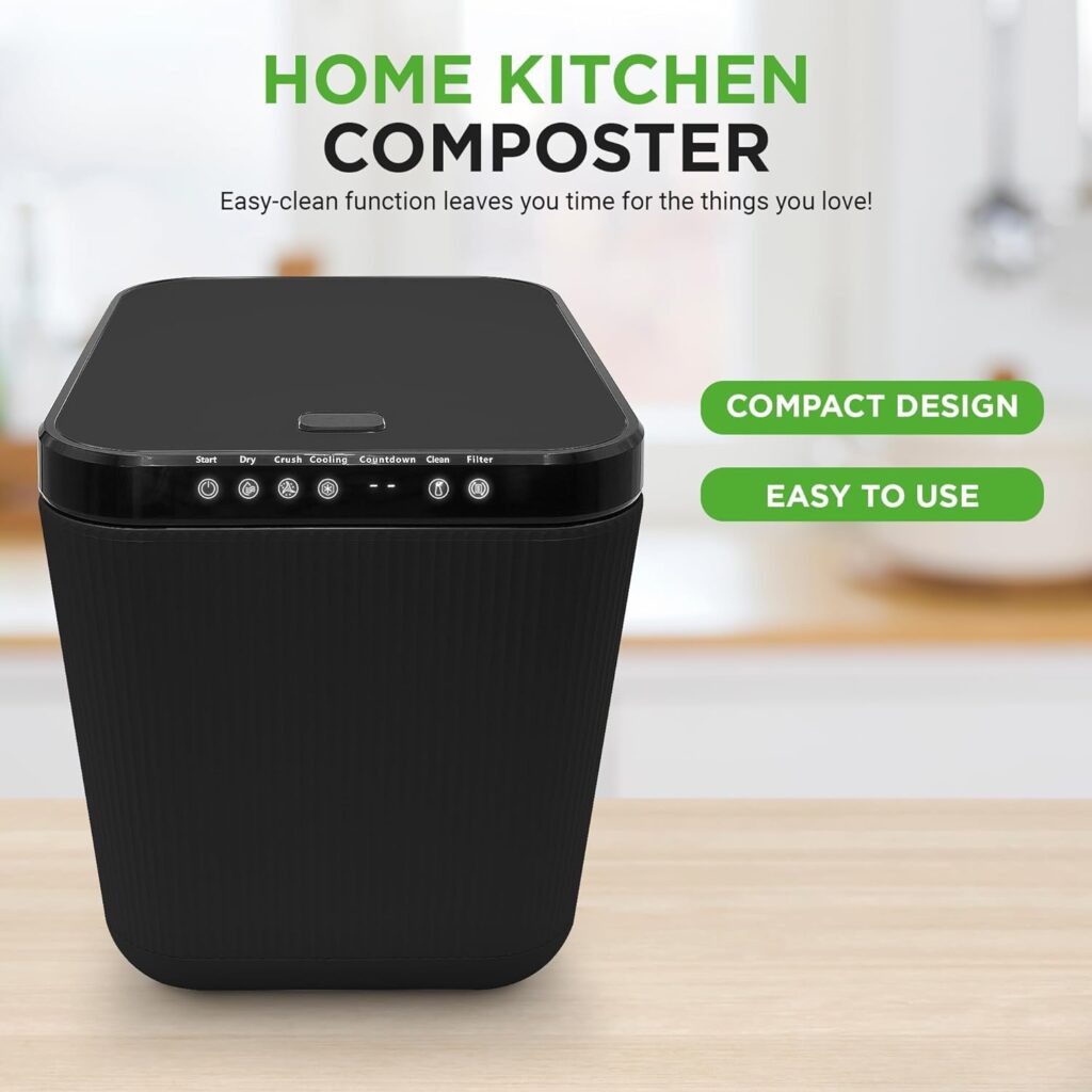 Nutrichef 3L Electric Kitchen Composter - Compost’s Organic Material Food Scraps | Countertop Automatic Compost Bin | Dry, Crush, Cooling Functions | Perfect for Kitchens Apartments | Grey Nutrichef 3L Electric Kitchen Composter - Compost’s Organic Material Food Scraps | Countertop Automatic Compost Bin | Dry, Crush, Cooling Functions | Perfect for Kitchens Apartments | Grey