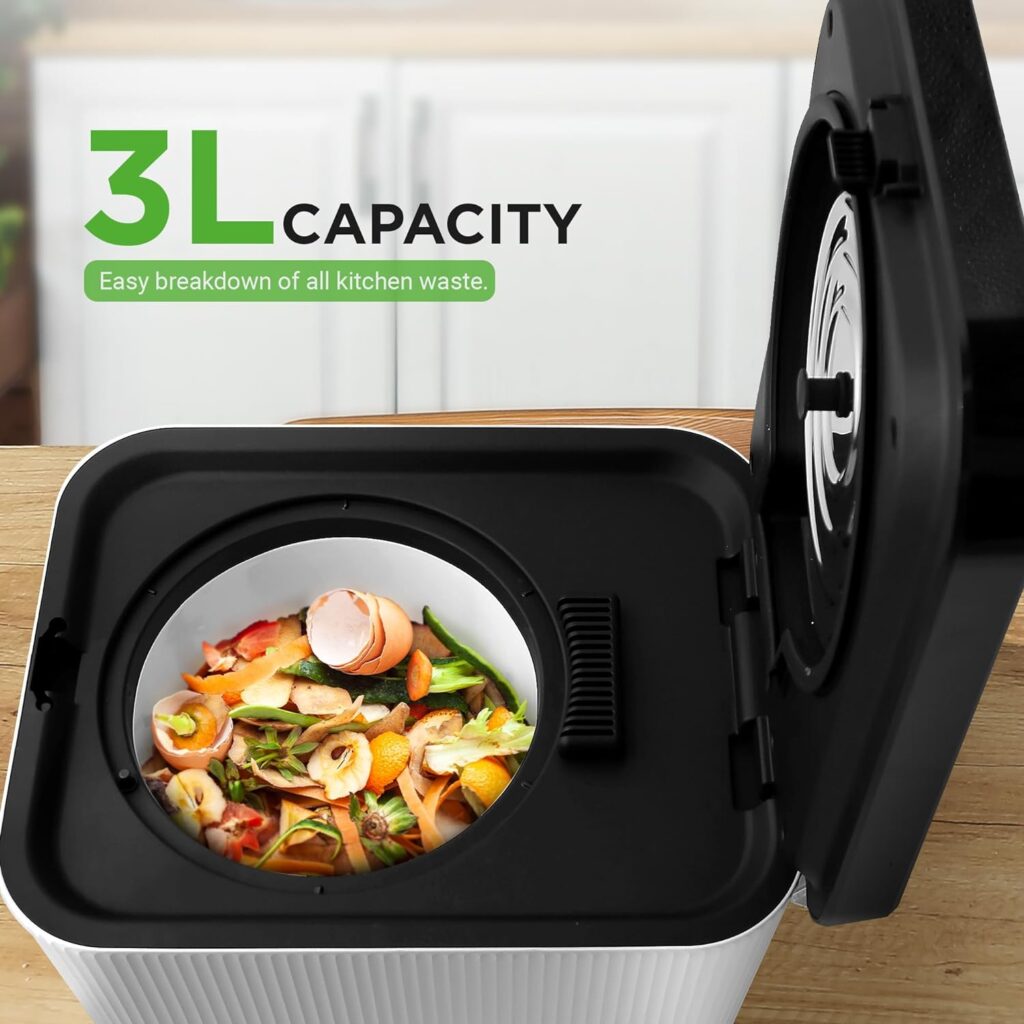 Nutrichef 3L Electric Kitchen Composter - Compost’s Organic Material Food Scraps | Countertop Automatic Compost Bin | Dry, Crush, Cooling Functions | Perfect for Kitchens Apartments | Grey Nutrichef 3L Electric Kitchen Composter - Compost’s Organic Material Food Scraps | Countertop Automatic Compost Bin | Dry, Crush, Cooling Functions | Perfect for Kitchens Apartments | Grey