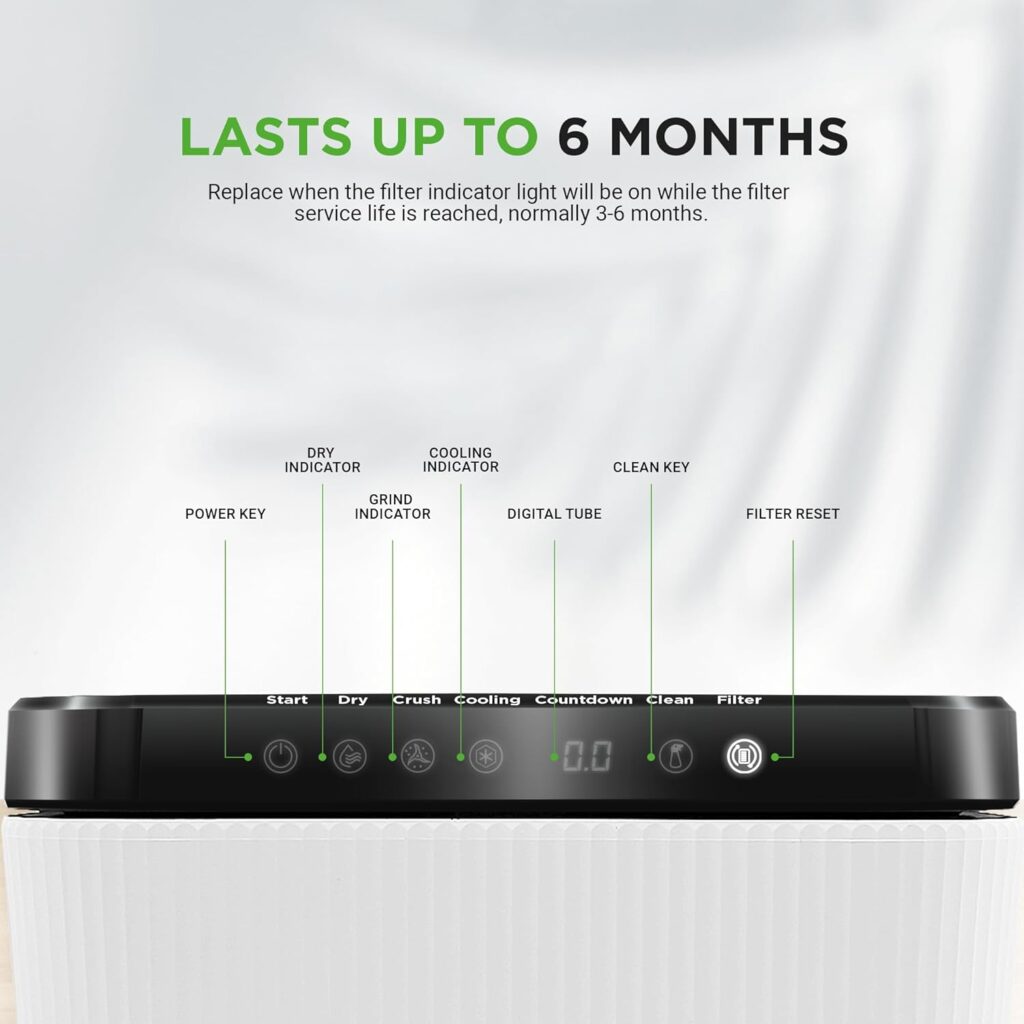 Nutrichef 3L Electric Kitchen Composter - Compost’s Organic Material Food Scraps | Countertop Automatic Compost Bin | Dry, Crush, Cooling Functions | Perfect for Kitchens Apartments | Grey Nutrichef 3L Electric Kitchen Composter - Compost’s Organic Material Food Scraps | Countertop Automatic Compost Bin | Dry, Crush, Cooling Functions | Perfect for Kitchens Apartments | Grey