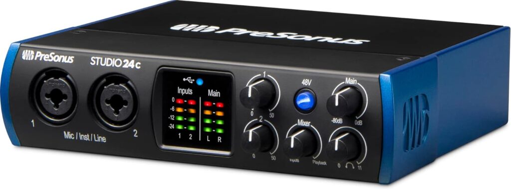 PreSonus Studio 1824c 18x20, 192 kHz, USB Audio Interface with Studio One Artist and Ableton Live Lite DAW Recording Software