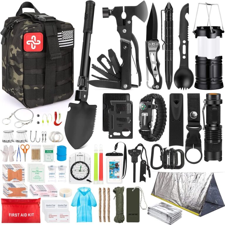 survival kit 250pcs survival gear first aid kit with molle system compatible bag and emergency tent emergency kit for ea 2