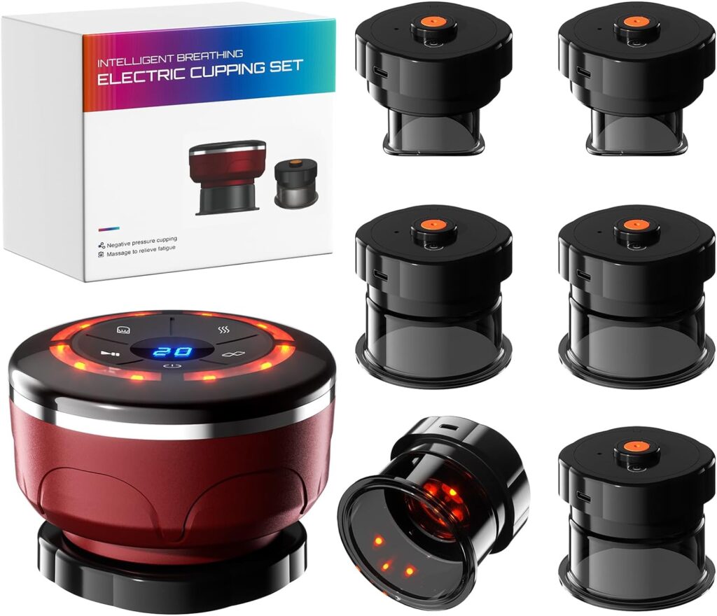 UBALANCE Smart Cupping Therapy Set - Cellulite Massager with 6 Massage Cups, Portable Electric Device for Enhanced Blood Circulation, Reduced Cellulite, and Muscle Soreness Relief(Red) UBALANCE Smart Cupping Therapy Set - Cellulite Massager with 6 Massage Cups, Portable Electric Device for Enhanced Blood Circulation, Reduced Cellulite, and Muscle Soreness Relief(Red)