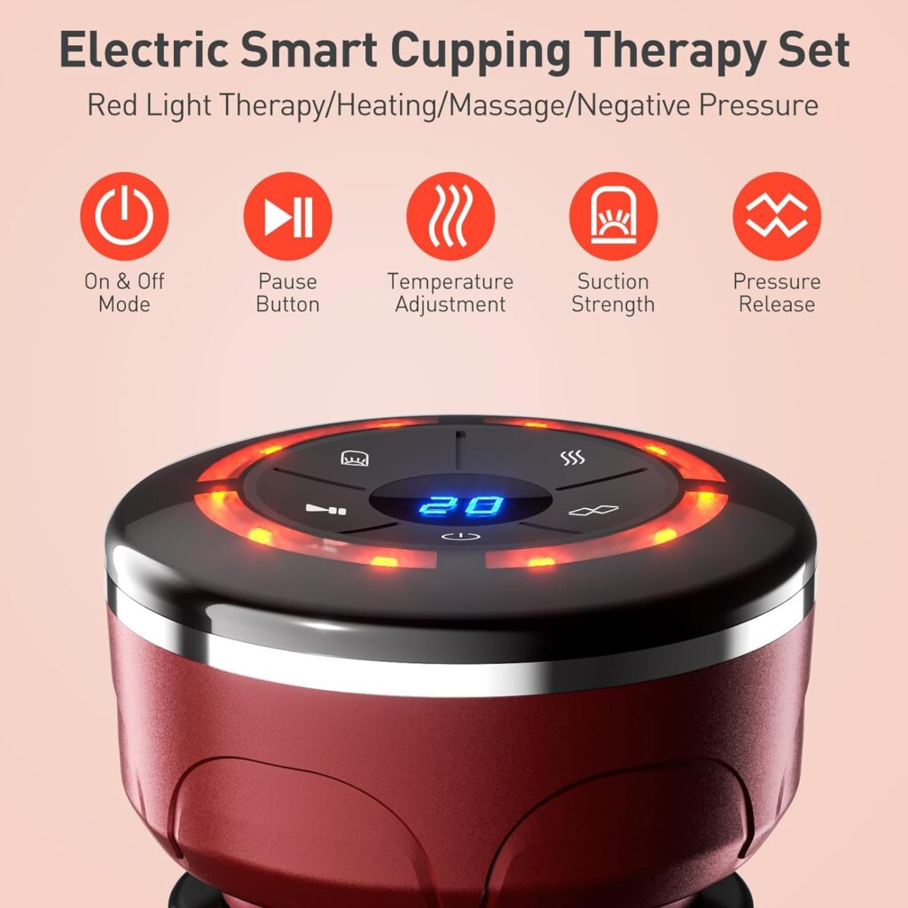 UBALANCE Smart Cupping Therapy Set - Cellulite Massager with 6 Massage Cups, Portable Electric Device for Enhanced Blood Circulation, Reduced Cellulite, and Muscle Soreness Relief(Red) UBALANCE Smart Cupping Therapy Set - Cellulite Massager with 6 Massage Cups, Portable Electric Device for Enhanced Blood Circulation, Reduced Cellulite, and Muscle Soreness Relief(Red)