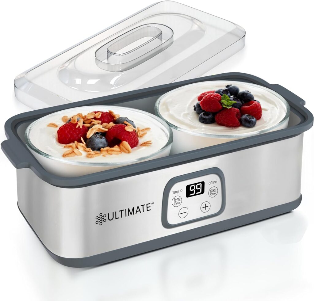 Ultimate Probiotic Yogurt Maker - Make Trillions of Live Probiotics with Adjustable Temperature Time Control - Get Better Gut Health - Best Yoghurt Machine - Perfect Kitchen Gifts for Women Men Ultimate Probiotic Yogurt Maker - Make Trillions of Live Probiotics with Adjustable Temperature Time Control - Get Better Gut Health - Best Yoghurt Machine - Perfect Kitchen Gifts for Women Men