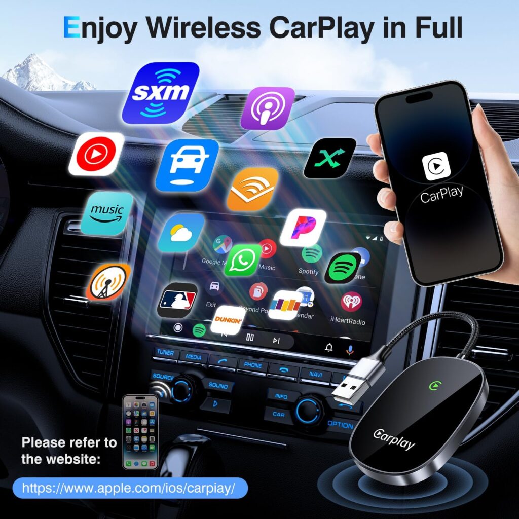Vevavi Wireless CarPlay Adapter 2024 Upgraded, Converts Factory Wired CarPlay to Wireless, Plug and Play Car Play Wireless Adapter, Compatible with iPhone Multi-User Seamless Connection Stable Vevavi Wireless CarPlay Adapter 2024 Upgraded, Converts Factory Wired CarPlay to Wireless, Plug and Play Car Play Wireless Adapter, Compatible with iPhone Multi-User Seamless Connection Stable